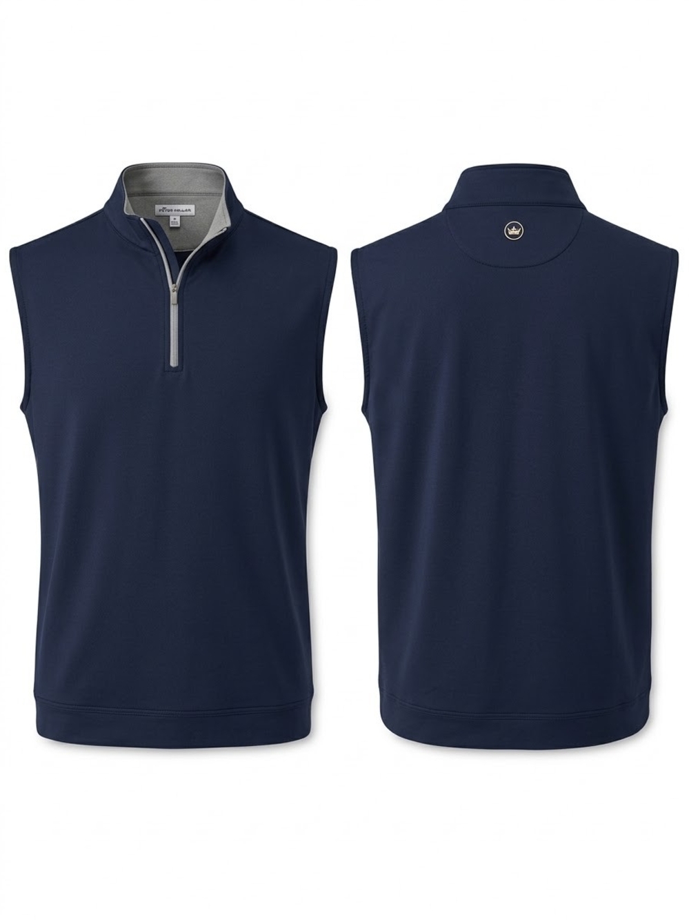 Peter Millar Men 3X Navy Galway Quarter Zip Performance Golf Vest Sleeveless